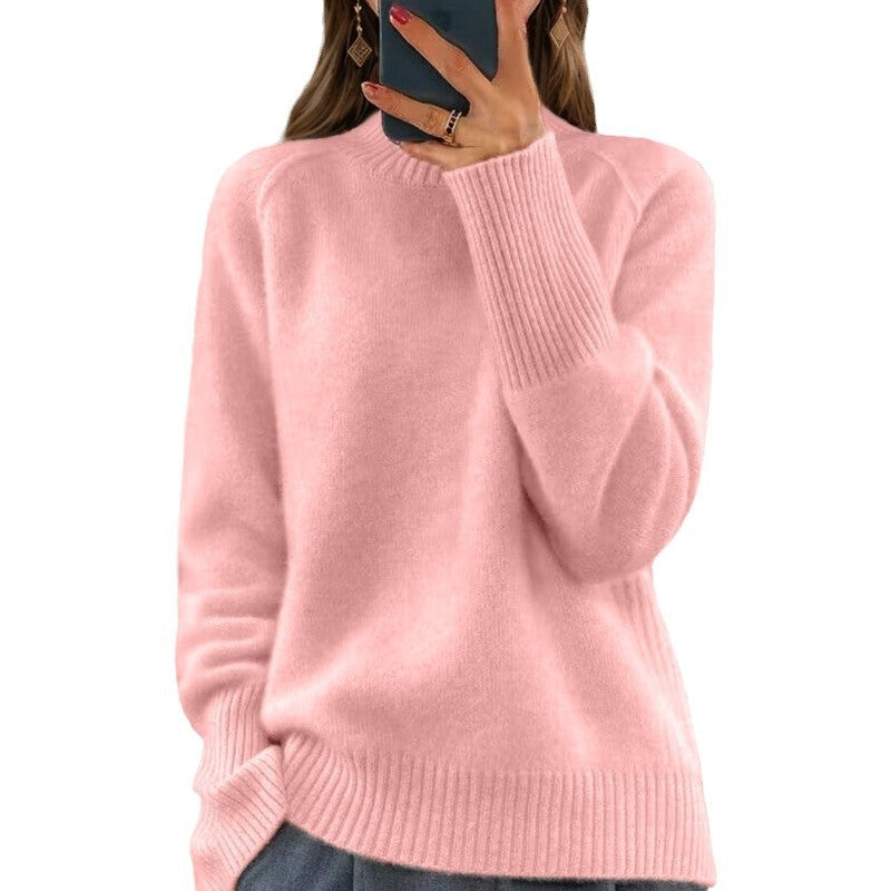 Damen nan kuscheliger Feinstrickpullover mit Rundhalsausschnitt, überschnittener Schulterpartie und gerippten Bündchen Echo Archiv
