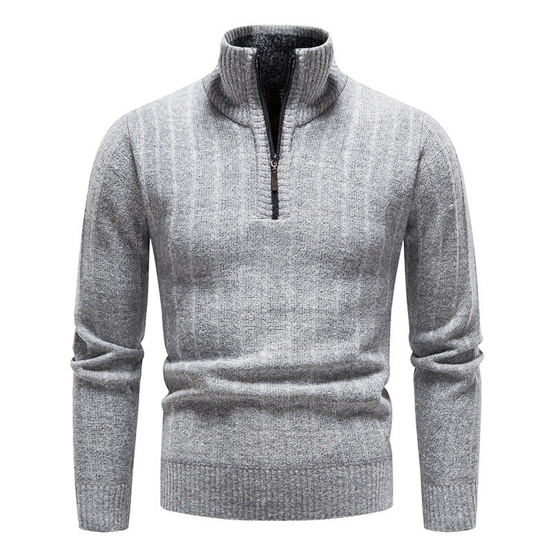Herren modischer Strickpullover mit halbem Reißverschluss Echoarchiv