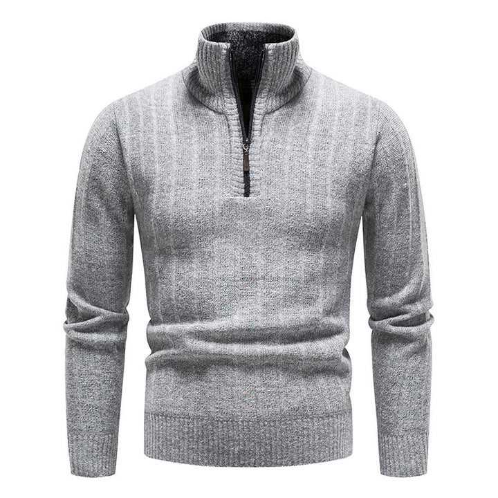 Herren modischer Strickpullover mit halbem Reißverschluss Echoarchiv