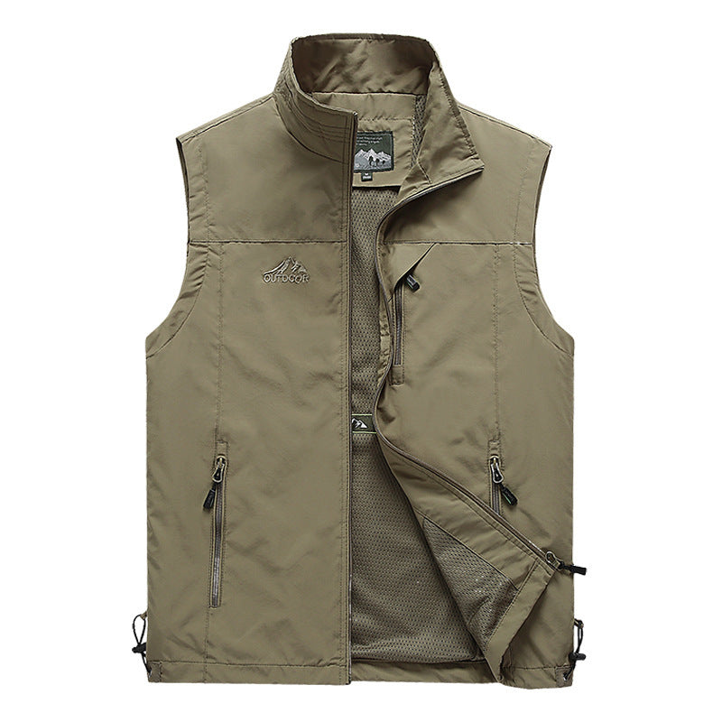 Herren Outdoor-Utility-Weste mit Mesh-Futter und Reißverschluss-Taschen Echoarchiv