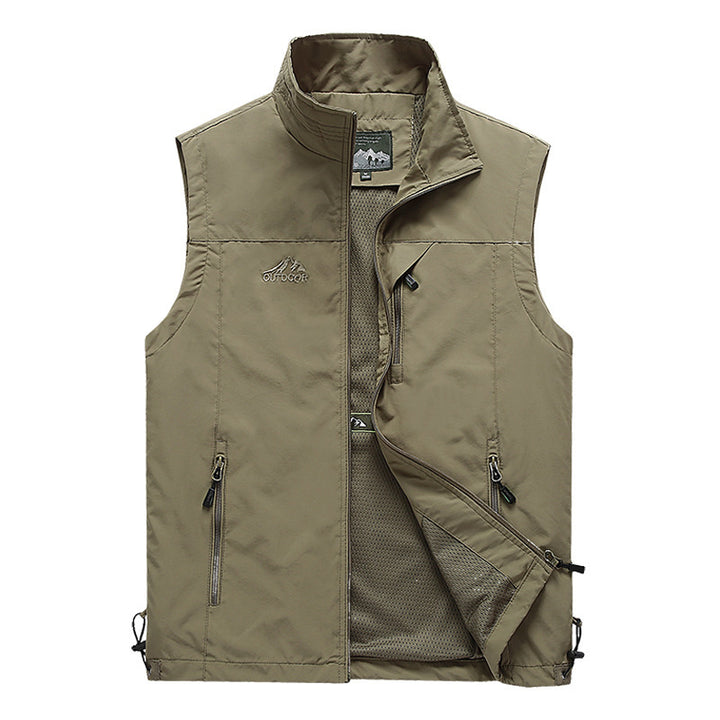 Herren Outdoor-Utility-Weste mit Mesh-Futter und Reißverschluss-Taschen Echoarchiv