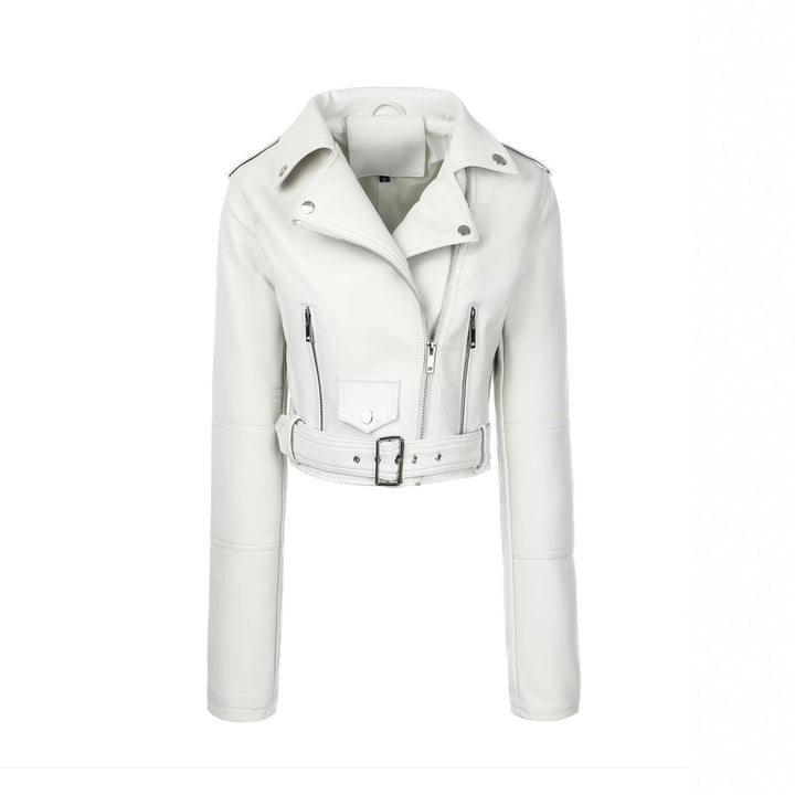 Damen Trendige Bikerjacke mit Gürtel Echo Archiv