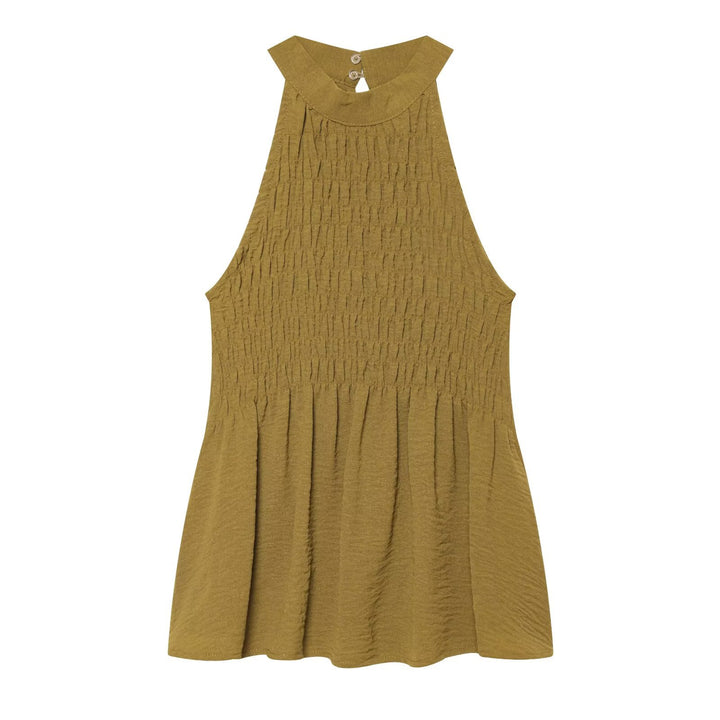 Damen Stufige Wide‑Leg Jersey‑Hose mit hoher Bundpassform und Volantdetails Echo Archiv