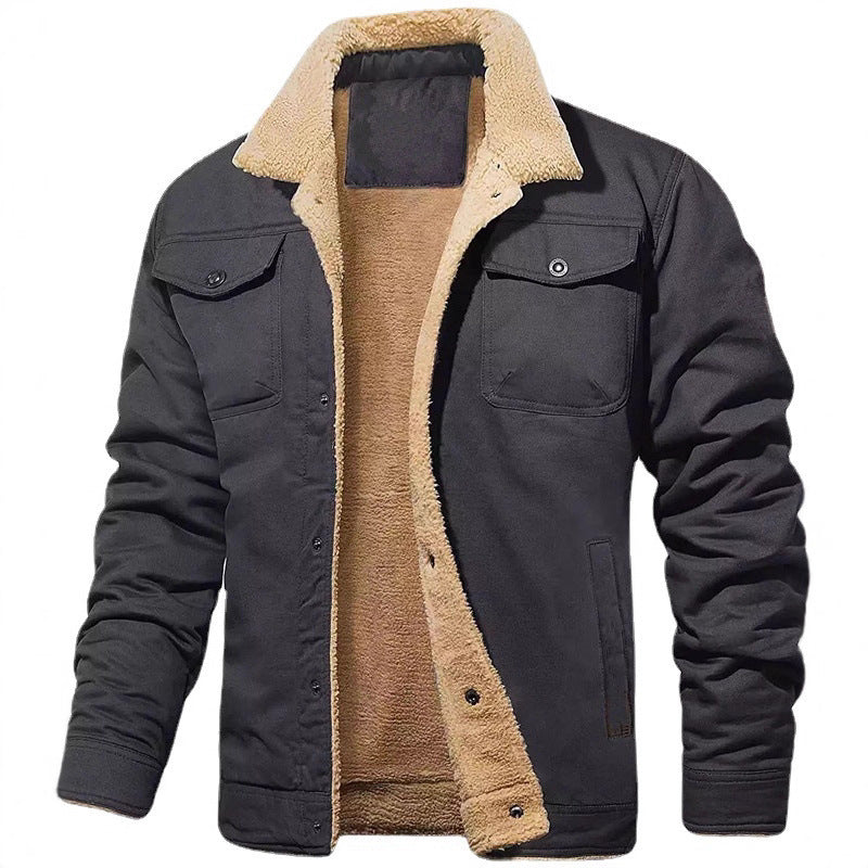 Herren gefütterte Steppjacke im Utility-Stil mit warmem Innenfutter Echoarchiv