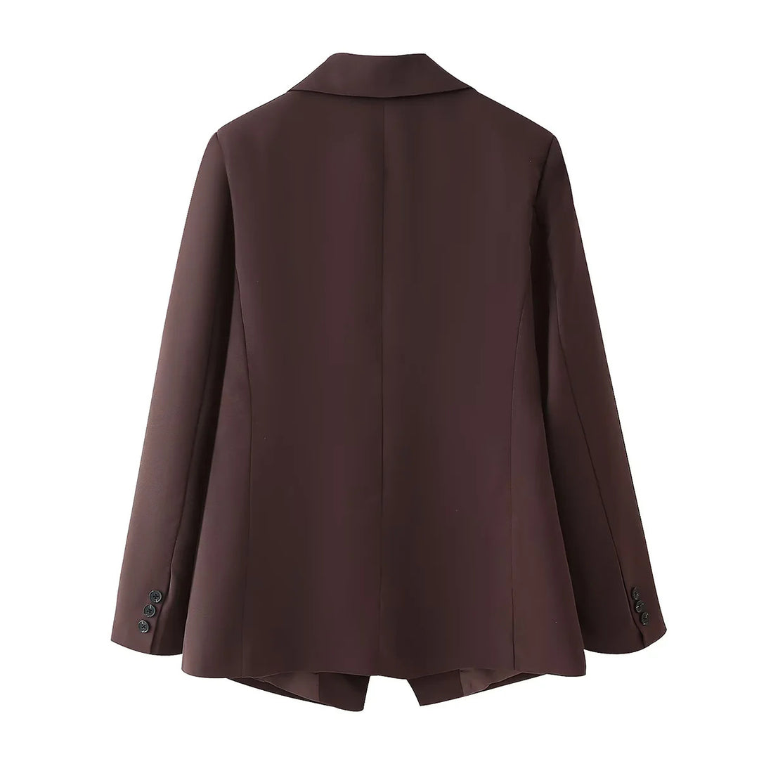 Damen nan oversized Longblazer mit kastigem Schnitt Reverskragen und verdeckter Brustpaspel Echo Archiv