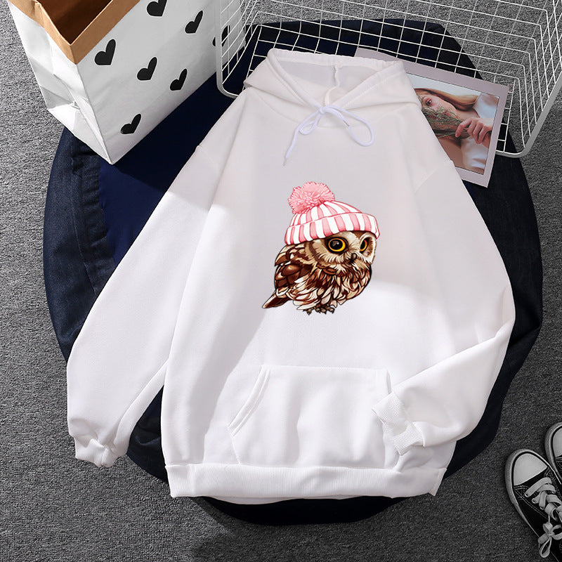 Damen lässiger Oversize Kapuzenpullover mit Herz‑und‑Pfotenprint, Kordelzug und gerippten Bündchen – Auréline