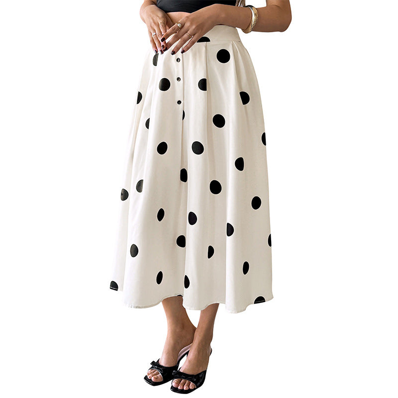 Damen Langer Rock mit Polka-Dots Echo Archiv