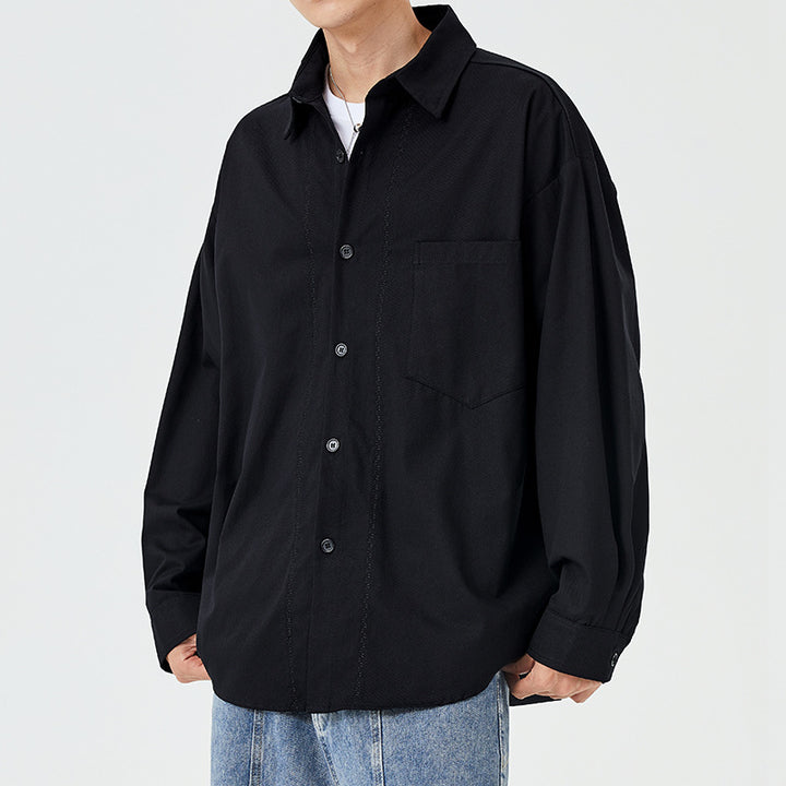 Herren lässige Langarmhemdjacke aus leichtem Material Echoarchiv