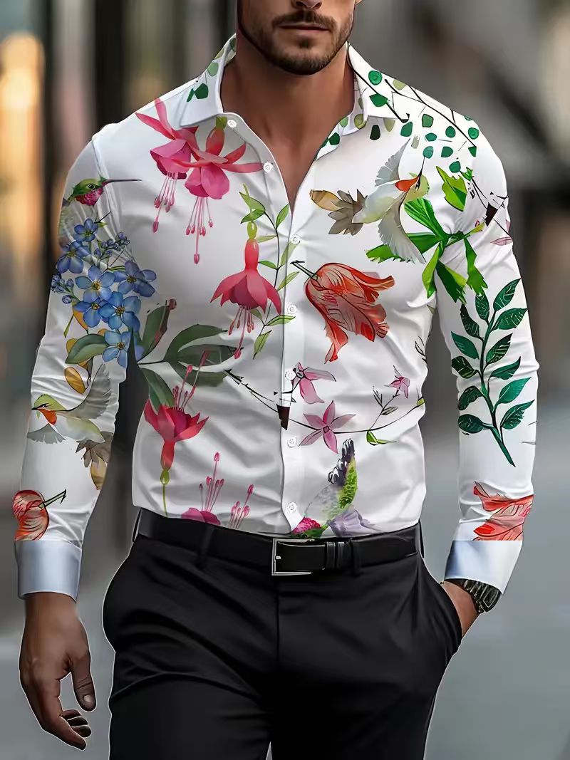 Herren Hemd mit floralen Mustern Echoarchiv