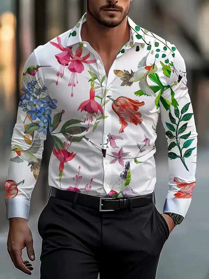 Herren Hemd mit floralen Mustern Echoarchiv