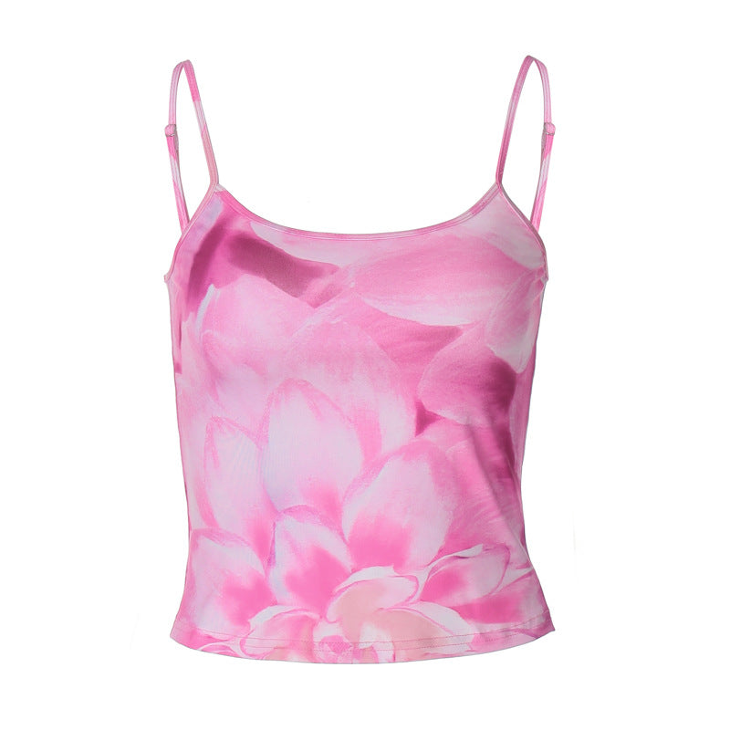 Damen Floral Print Spaghetti Top Echo Archiv