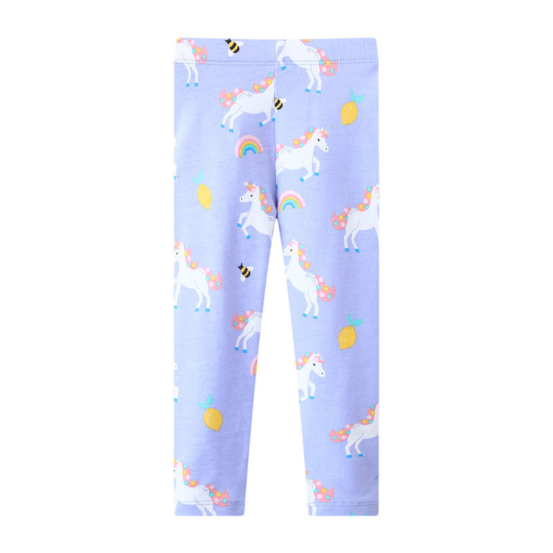 Mädchen Leggings mit fröhlichem Einhorn- und Obstmotiv Echo Archiv