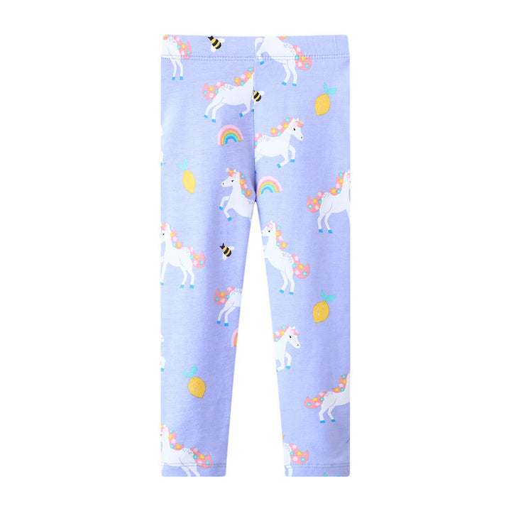 Mädchen Leggings mit fröhlichem Einhorn- und Obstmotiv Echo Archiv