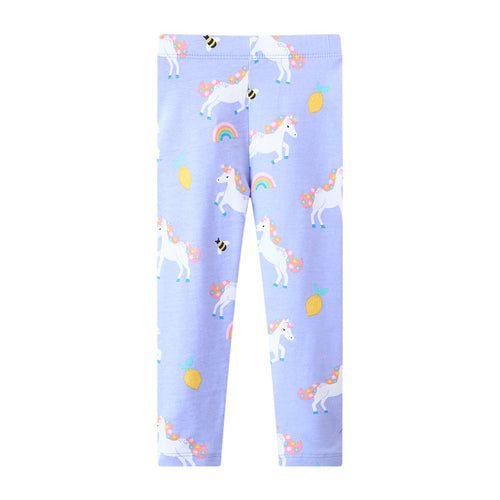 Mädchen Leggings mit fröhlichem Einhorn- und Obstmotiv Echo Archiv
