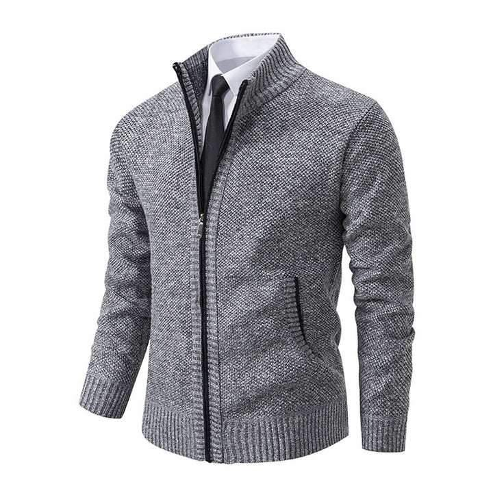 Herren modische Strickjacke mit hohem Kragen und Reißverschluss Echoarchiv