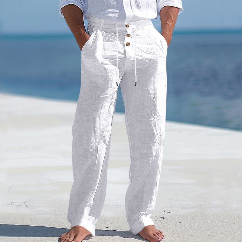Herren lässige Hose mit hohem Bund und bequemen Taschen Echoarchiv
