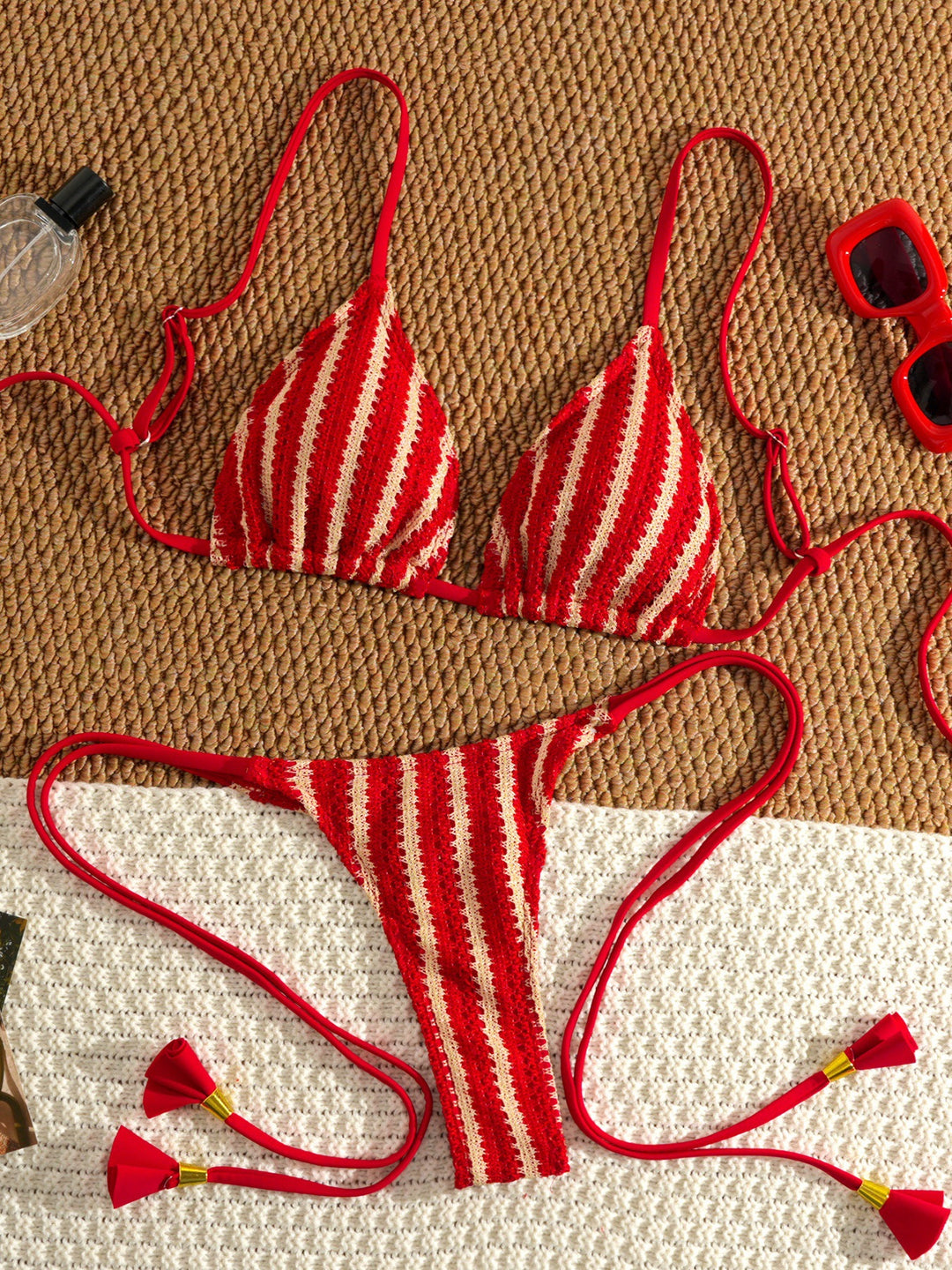 Damen Strappy Bikiniset mit verstellbaren Trägern Echo Archiv