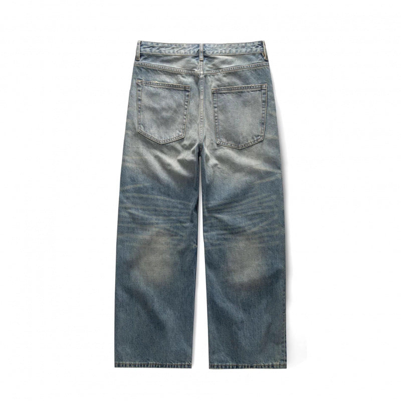 Damen Weitgeschnittene Straight‑Leg Jeans mit hoher Taille und Vintage‑Waschung Echo Archiv
