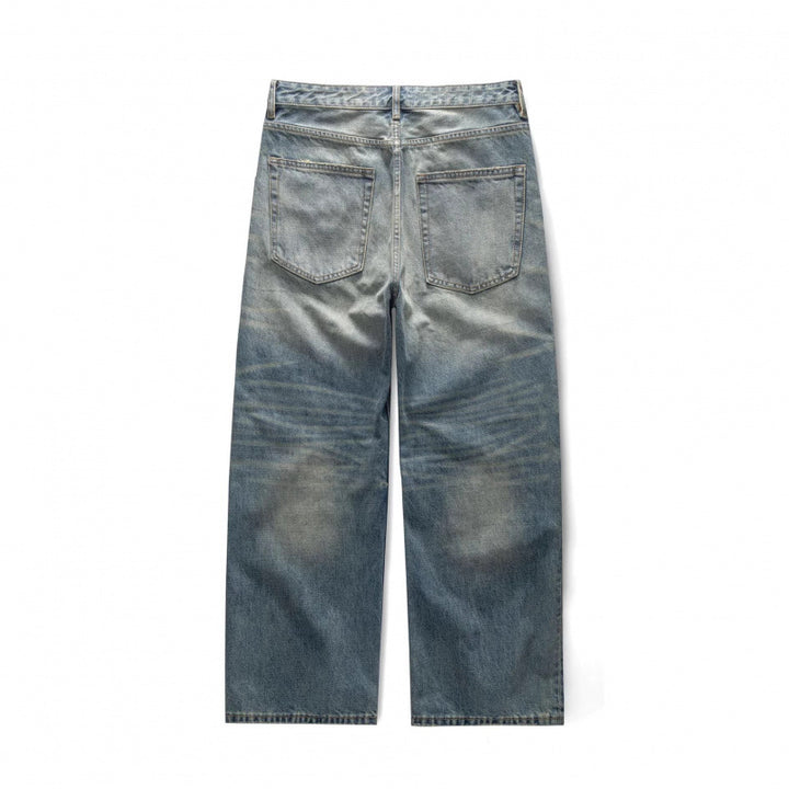 Damen Weitgeschnittene Straight‑Leg Jeans mit hoher Taille und Vintage‑Waschung Echo Archiv