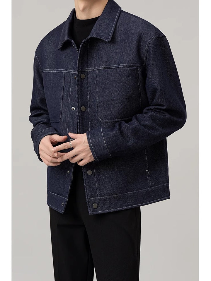 Herren lässige Denim-Jacke mit klassischem Schnitt und praktischen Taschen Echoarchiv