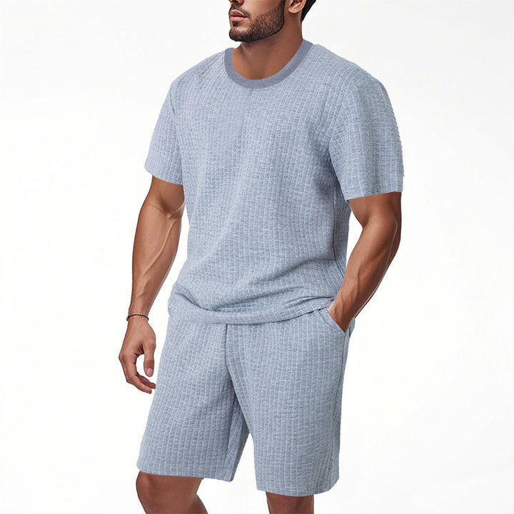 Herren Freizeit-Set aus atmungsaktivem Material mit strukturiertem Design Echoarchiv