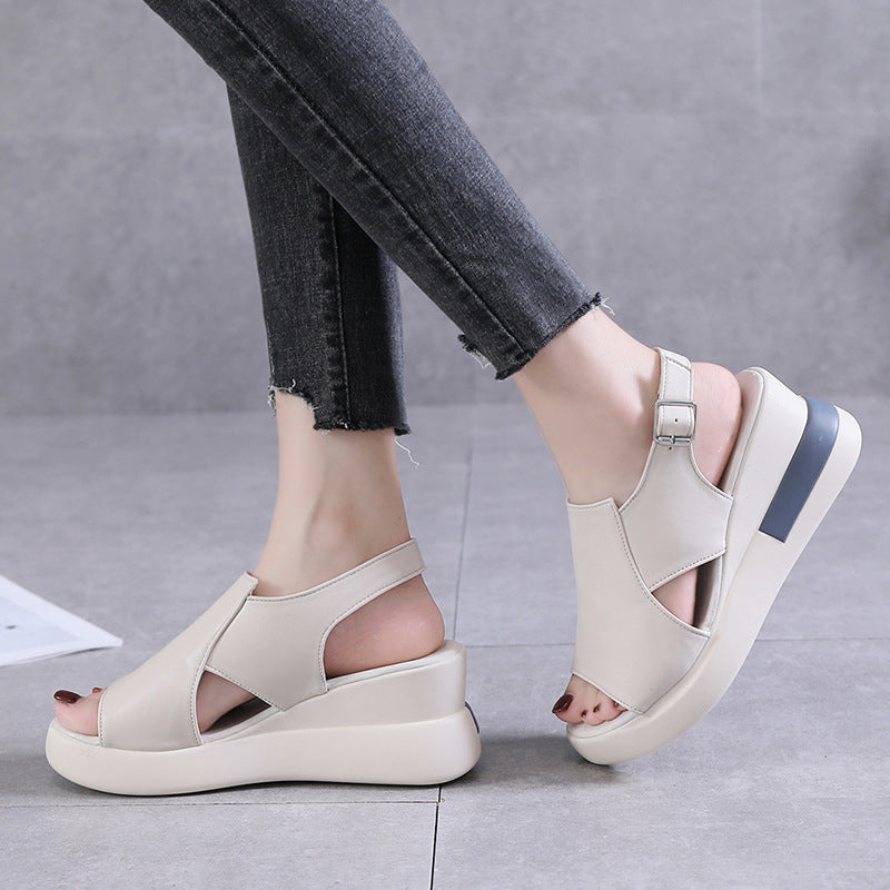 Damen Moderne Plateau‑Sandalette mit ergonomischem Memory‑Fußbett, verstellbarem Fersenriemen und rutschfester Gummisohle – Sorelia