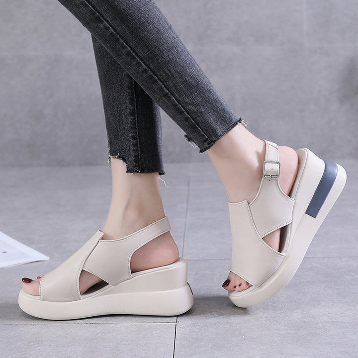 Damen Moderne Plateau‑Sandalette mit ergonomischem Memory‑Fußbett, verstellbarem Fersenriemen und rutschfester Gummisohle – Sorelia