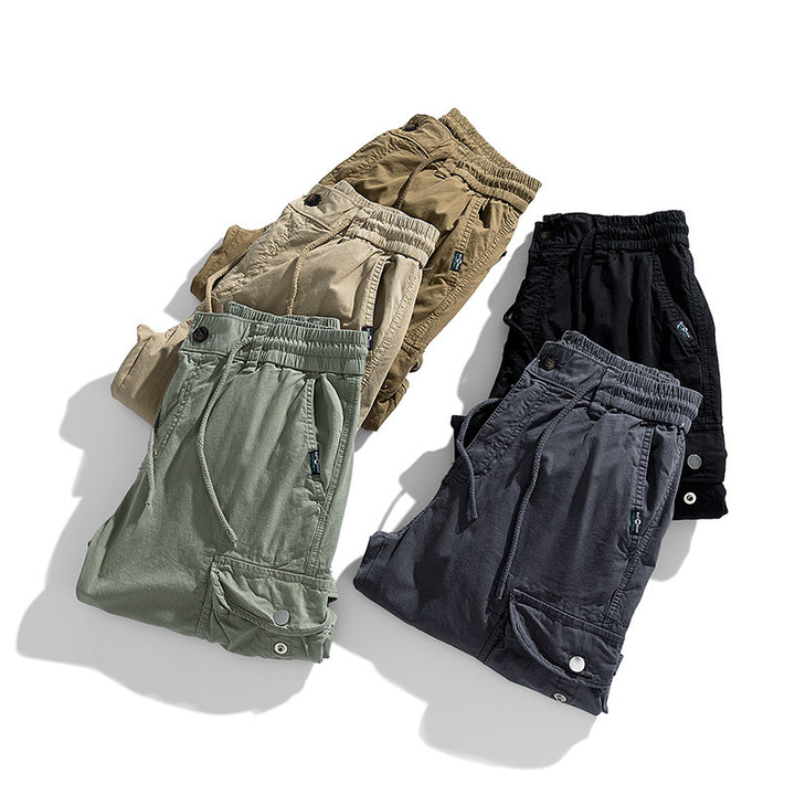 Herren Cargohose im Joggerstil mit elastischem Komfortbund, Multifunktionalen Klapp‑Utility‑Taschen und Knöchelreißverschluss Echo Archiv