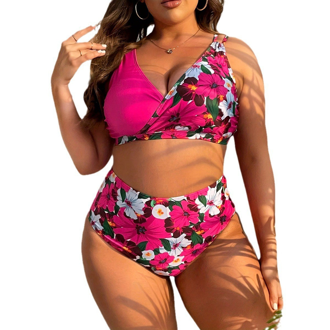 Damen Hochgeschnittenes Floral-Bikini-Set mit Wickeloberteil Echo Archiv
