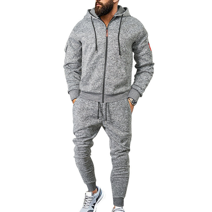 Herren sportliches Hoodie-Trainingsanzug-Set mit atmungsaktiven Eigenschaften Echoarchiv