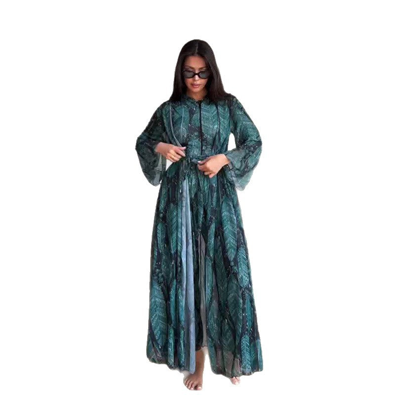 Damen Elegantes Maxikleid mit fließendem Schnitt Echo Archiv