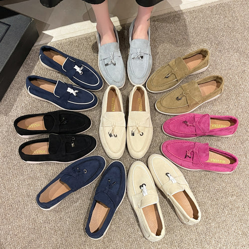 Damen Elegante Wildleder-Loafer mit Quasten und gepolstertem Komfortfußbett – Lioré
