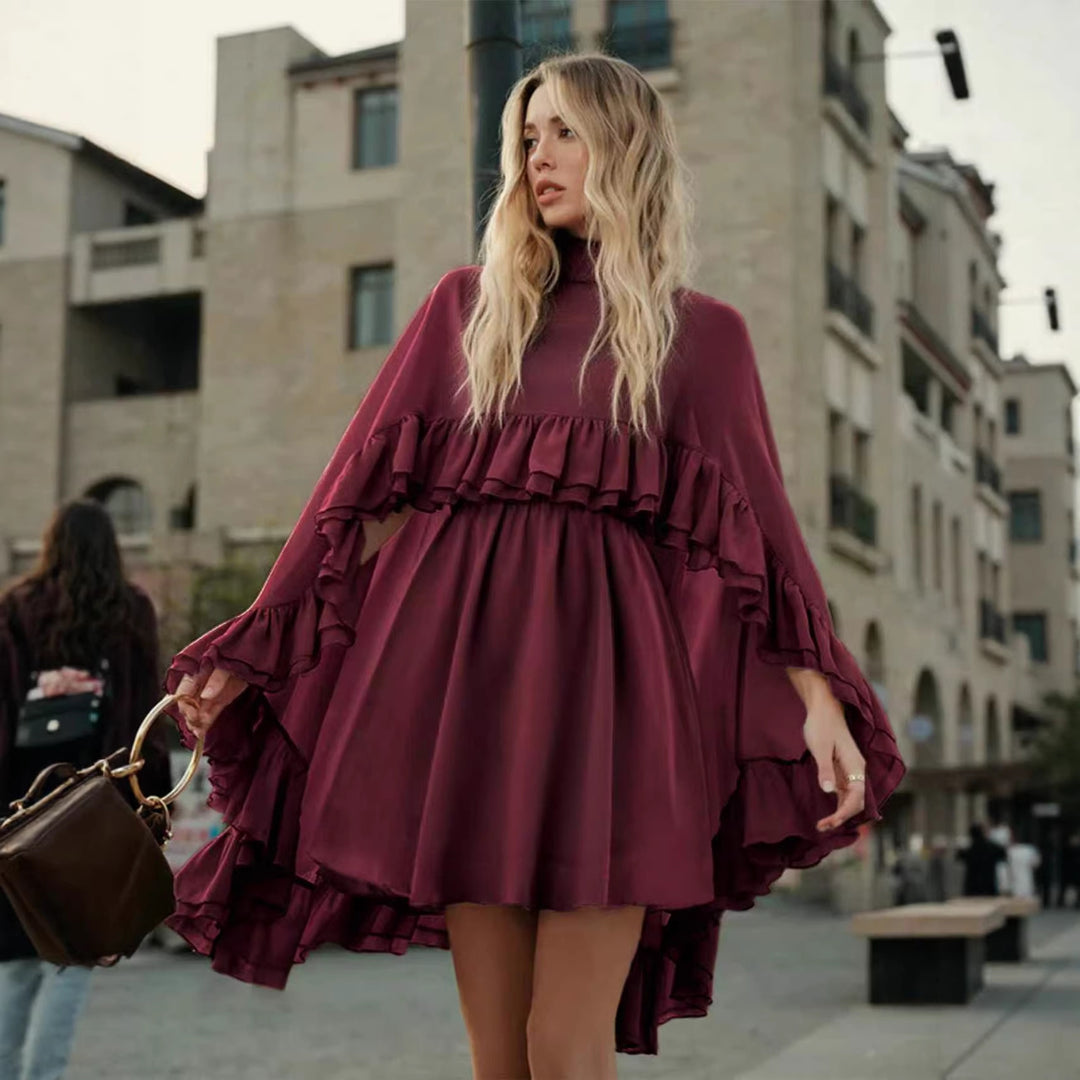 Damen romantisches Chiffonkleid mit Volants und weitem Saum Echo Archiv