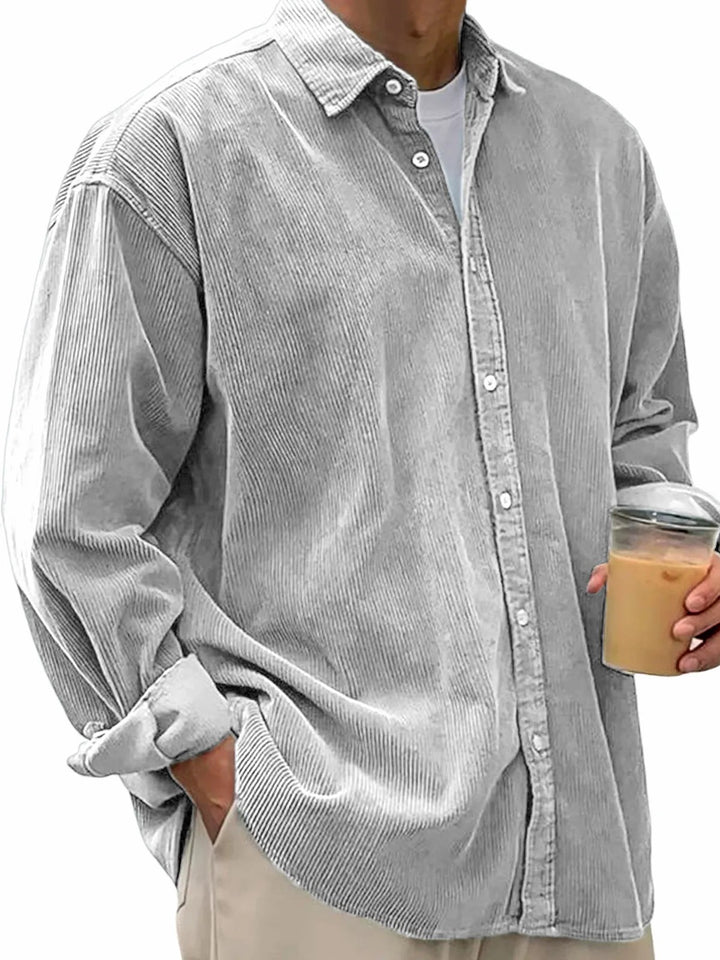 Herren nan langärmliges Oversize-Cordhemd mit Hemdkragen und durchgehender Knopfleiste Echo Archiv