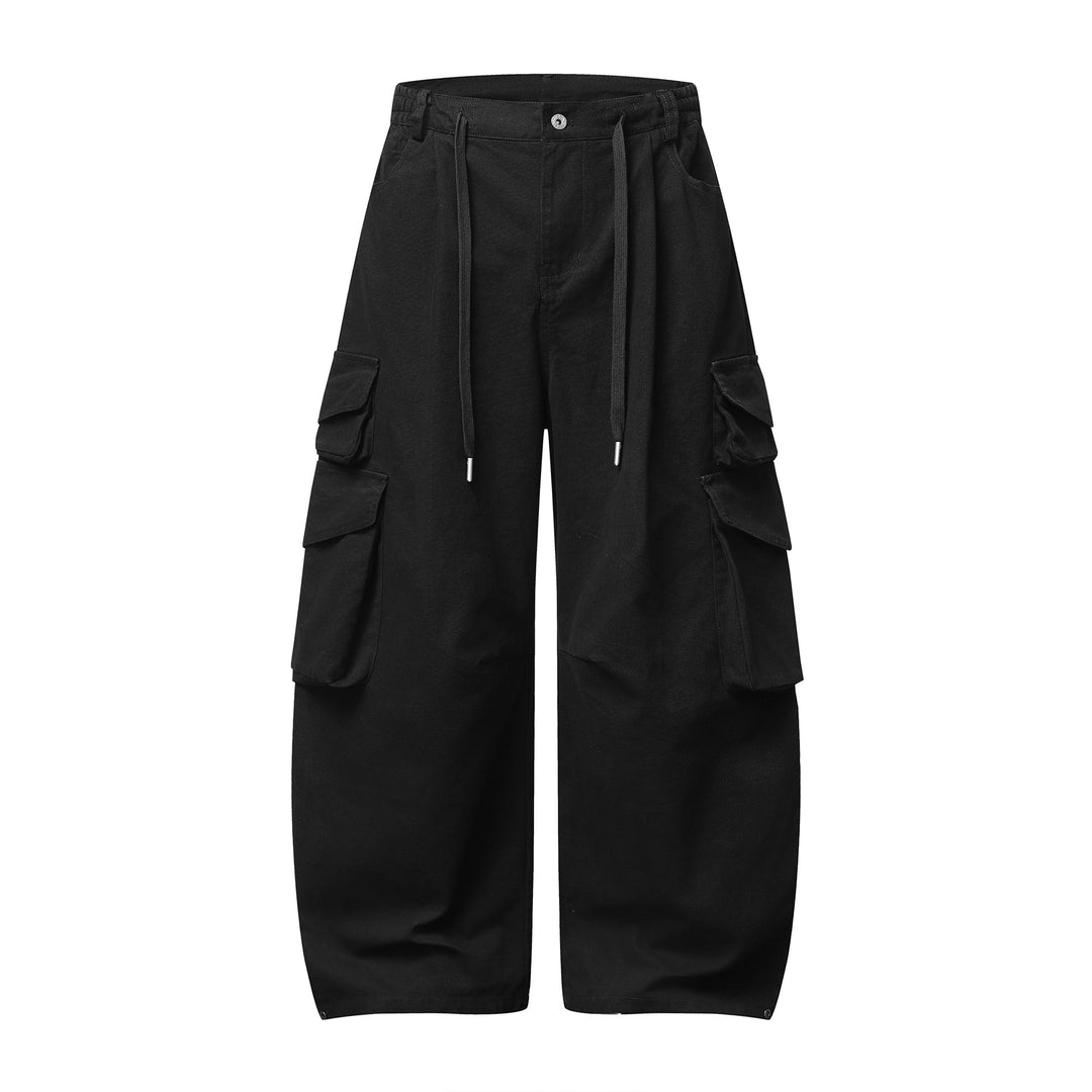 Damen Utility-Cargo-Culotte mit weitem Bein, elastischem Bund und Pattentaschen Echoarchiv