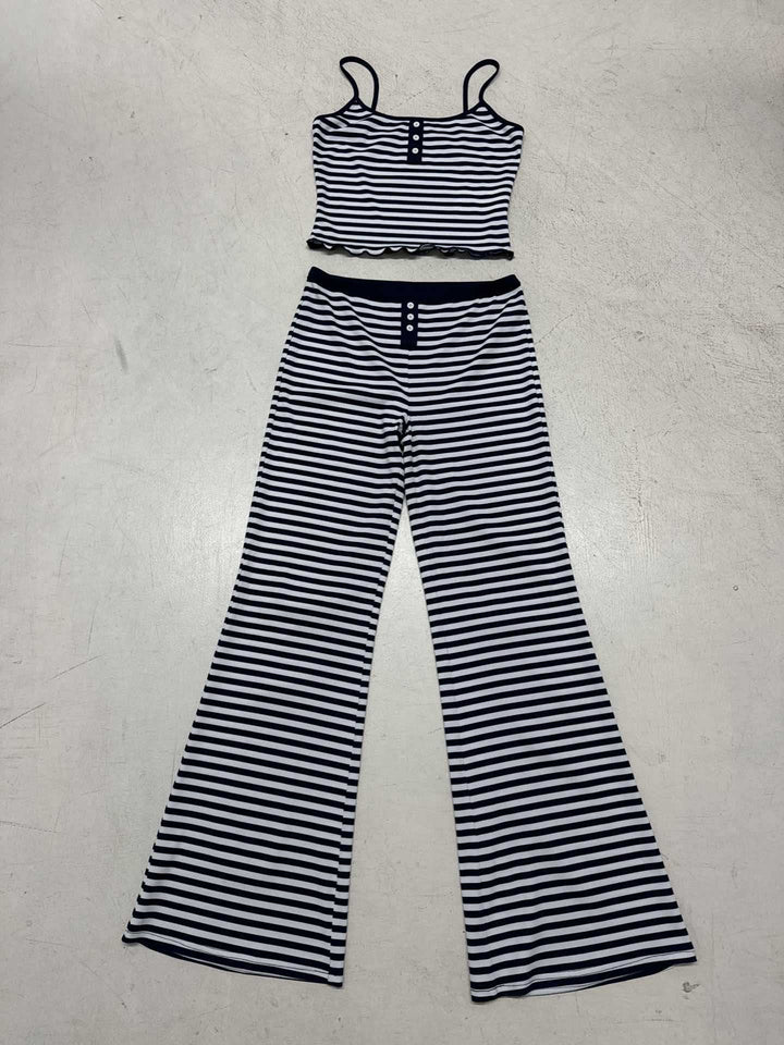 Damen Freizeit-Set mit gestreiftem Design und hohem Bund Echo Archiv