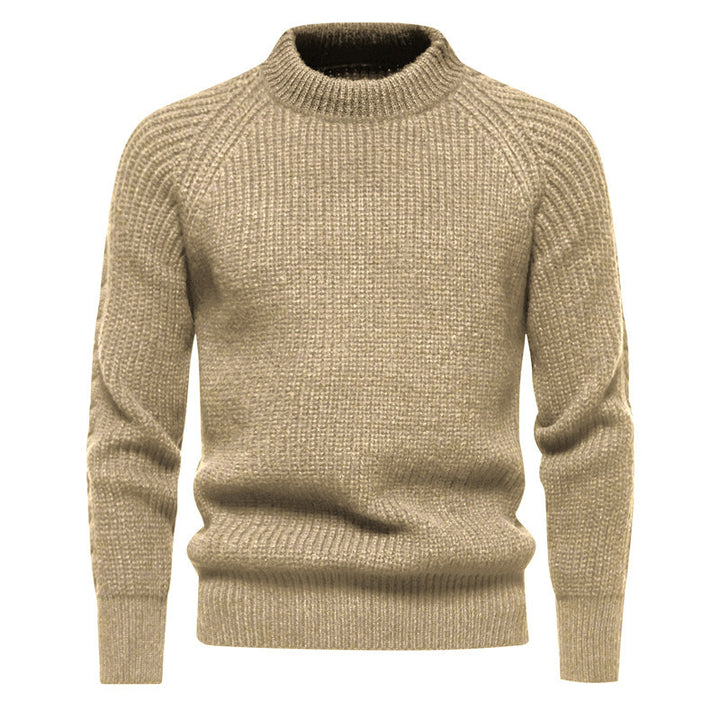 Herren Grobstruktur-Mockneck-Pullover mit verstärktem Rippenbund und Raglanärmeln Echo Archiv