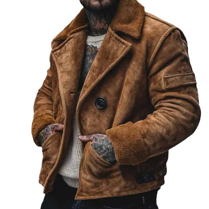 Herren lässige Wildlederjacke mit weichem Innenfutter Echoarchiv