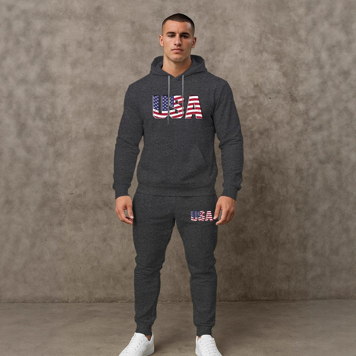 Herren Trendiger Hoodie- und Jogginghose Set Echoarchiv