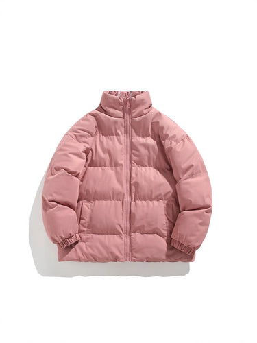 Herren Modische Steppjacke mit hohem Kragen und einzigartigem Schriftzug Echoarchiv