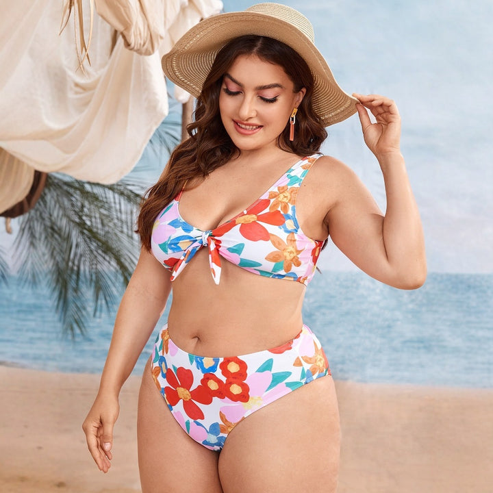 Damen Hochgeschnittenes Bikini-Set mit floralem Design Echo Archiv