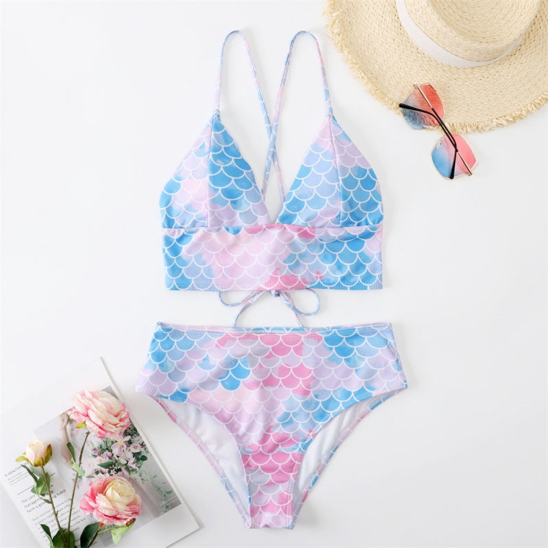 Damen Bikini-Set mit verstellbaren Trägern und modischem Schuppendesign Echo Archiv