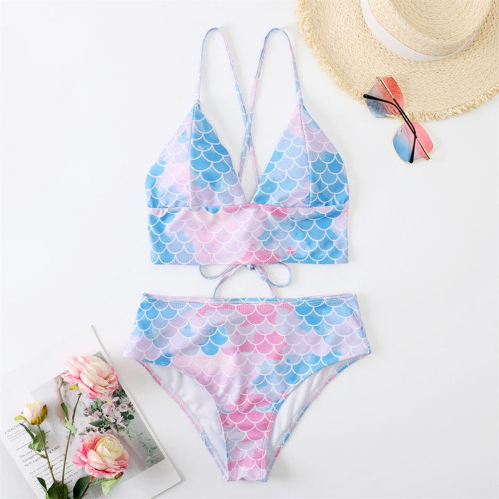 Damen Bikini-Set mit verstellbaren Trägern und modischem Schuppendesign Echo Archiv