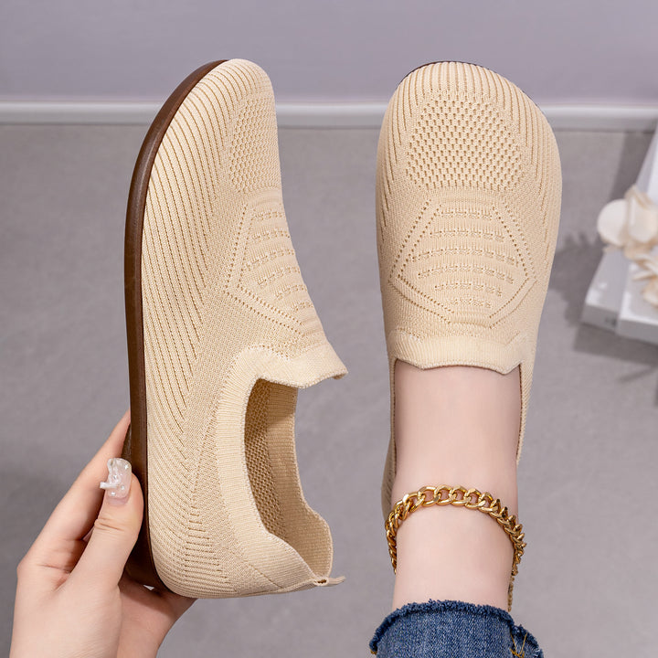 Damen nan gestrickter Komfort-Slip-On Halbschuh mit sockenähnlichem Schaft, gepolstertem Memory-Fußbett und flexibler Leichtlaufsohle Echo Archiv