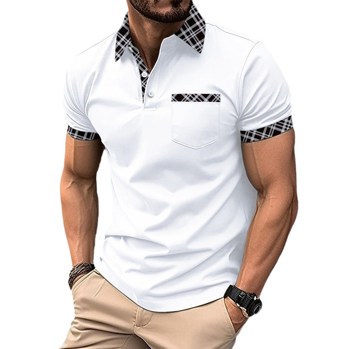 Herren Poloshirt mit modernem Karomuster und stilvollen Akzenten Echoarchiv