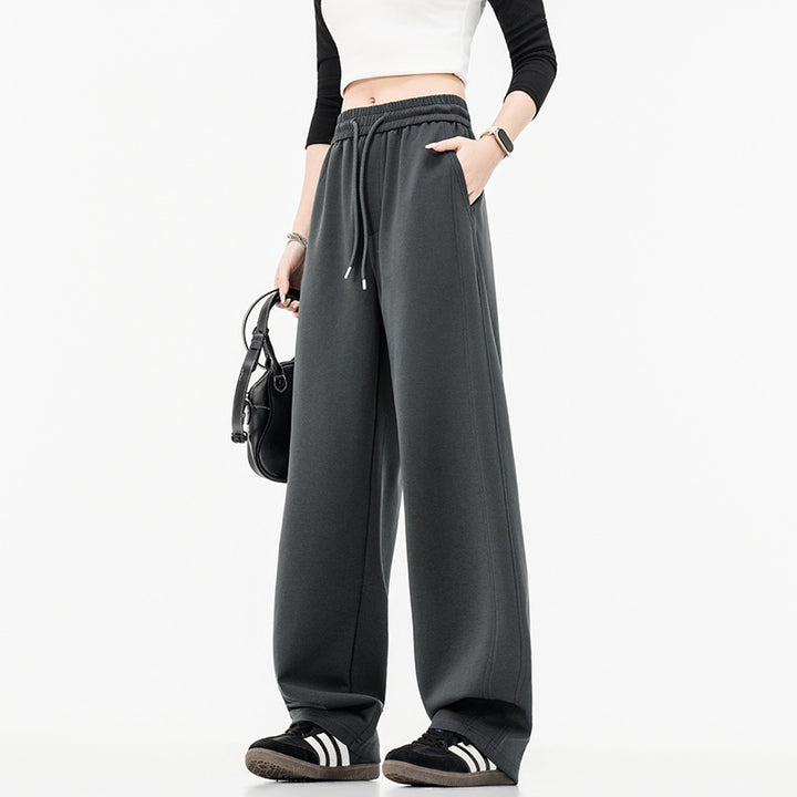 Damen weit geschnittene Lounge-Jogginghose mit elastischem Bund, Kordelzug und lässigem Culotte-Schnitt – Avélisse
