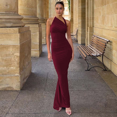 Damen trägerloses Maxikleid mit elegantem Drapé Echo Archiv
