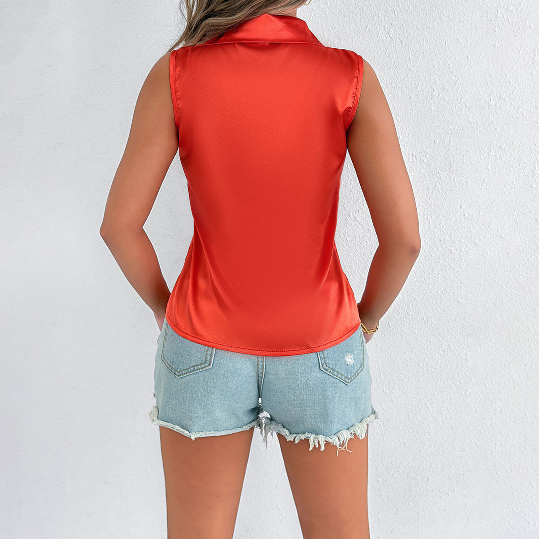 Damen Elegante Satin-Bluse mit Kragen Echo Archiv