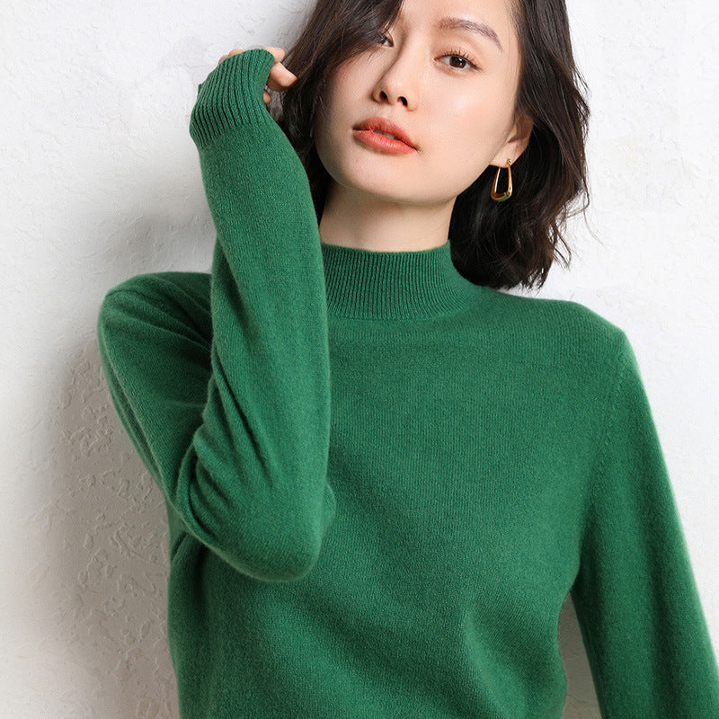 Damen Luxuriöser Kaschmir-Feinstrickpullover mit Stehkragen Echoarchiv