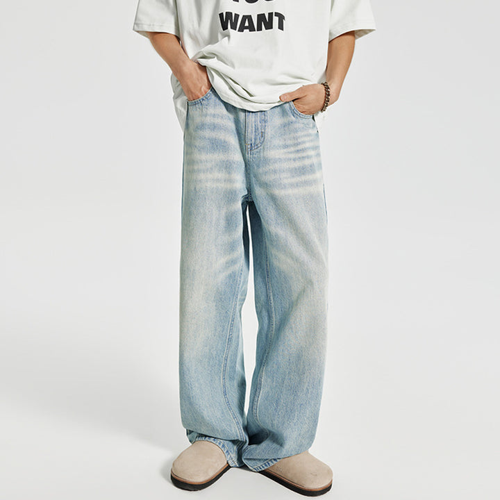 Herren Baggy-Denim-Palazzohose im washed‑Lightlook mit extra weitem Bein Echo Archiv